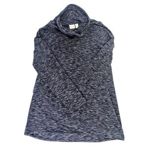 Weekends by Chicos Womens Navy Blue Space Dye Cowl Neck Tunic Top Size 1 M
